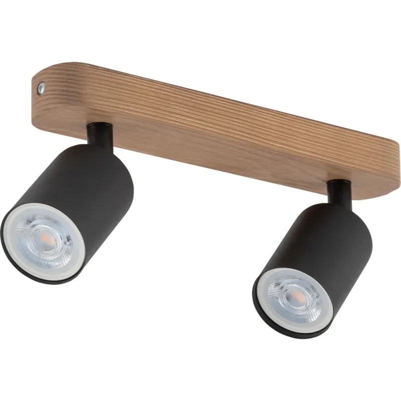 Super okazja Plafon kierunkowy skandynawski Top Wood II czarno-drewniany TK Lighting