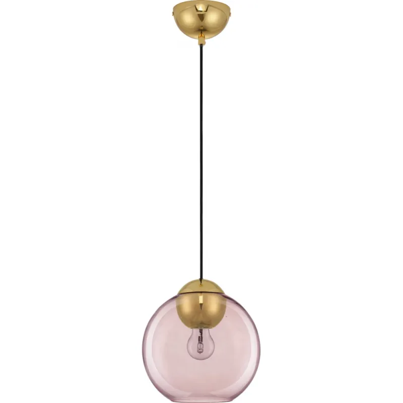 Lampa wisząca szklana kula retro Verde 24cm różowa Wysoka jakość