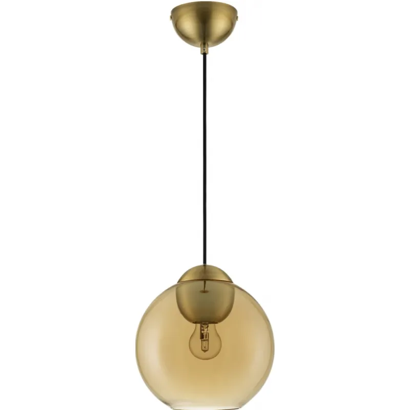 Lampa wisząca szklana kula retro Verde 24cm bursztynowa Niska cena