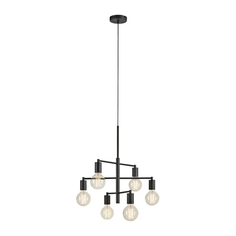 Lampa wisząca 6 punktowa loft Cielo 50cm czarna Markslojd Niska cena