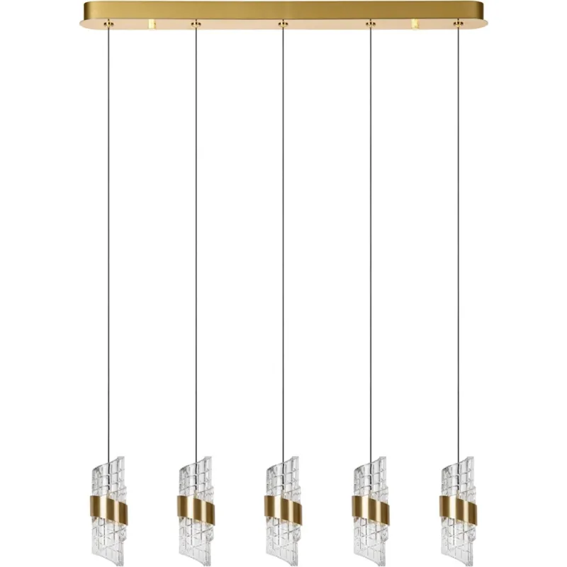 Rabat Lampa wisząca hampton na listwie Kligande V LED 84cm 2700K przeźroczysty / matowe złoto Lucide