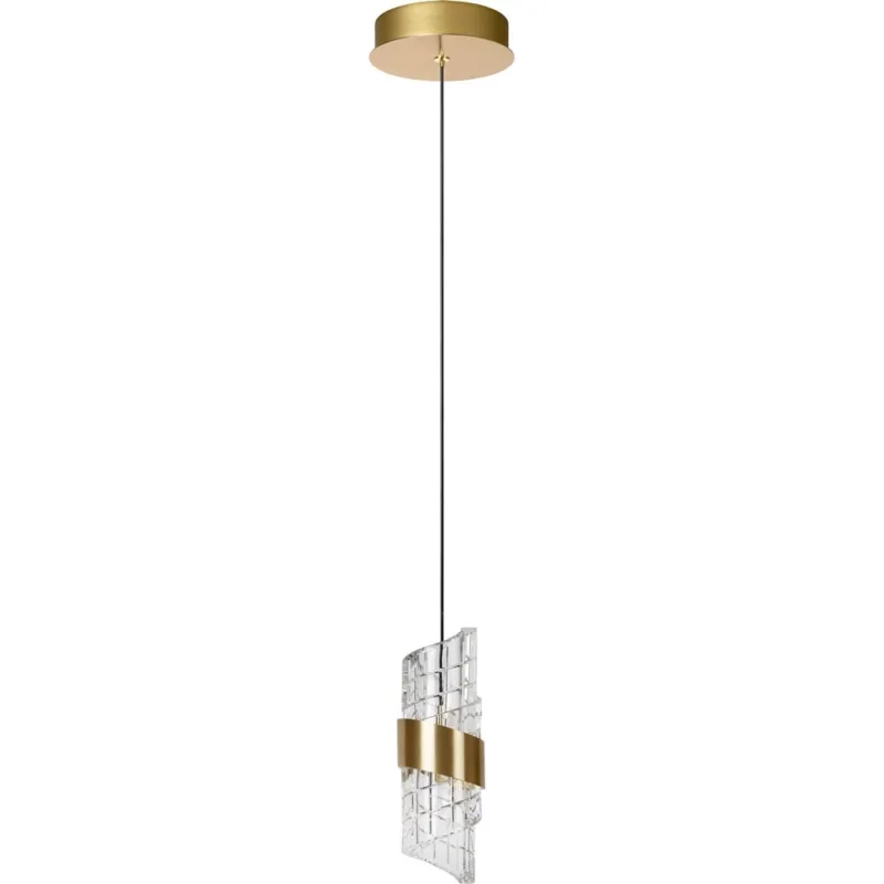 Dostępne od ręki Lampa wisząca hampton Kligande LED 13cm 2700K przeźroczysty / matowe złoto Lucide