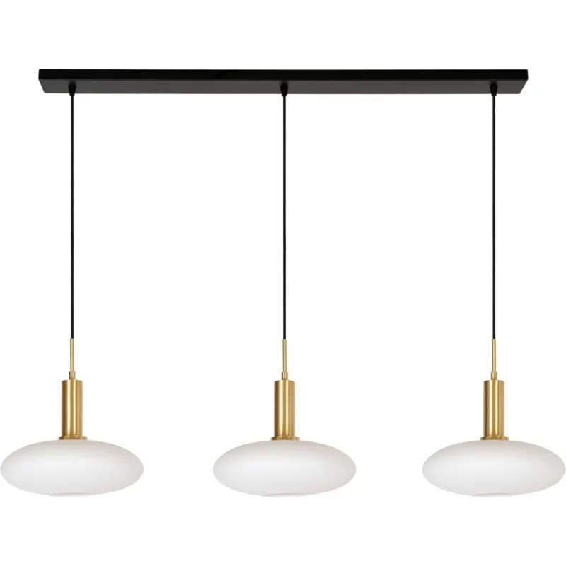 Lampa wisząca szklana potrójna na listwie Singala 126cm opal / matowe złoto, mosiądz Lucide Oferta czasowa