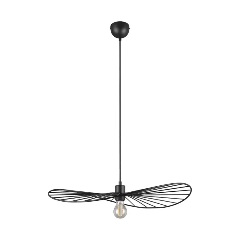 Obniżka ceny Lampa wisząca druciana "kapelusz" Chapeau 60cm czarna Reality