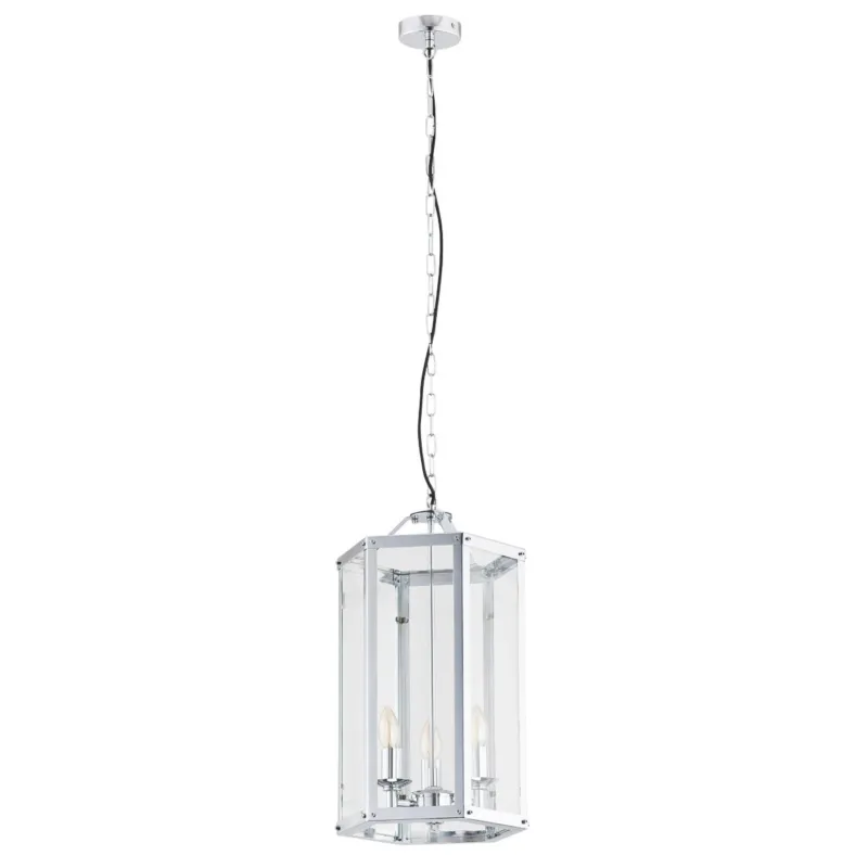 Oferta czasowa Chromowana lampa wisząca Bodrum 3 ze stalową klatką