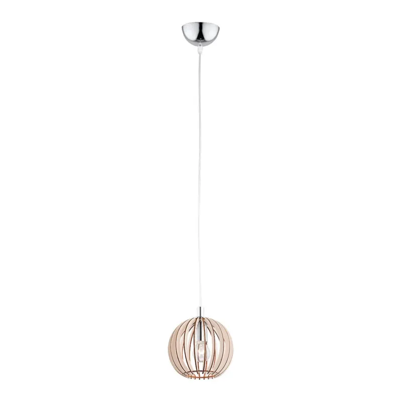 Lampa wisząca z małym drewnianym abażurem Portoryko S Okazja