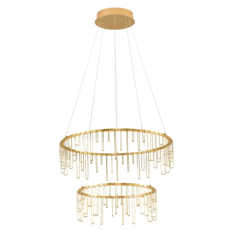 Pierścieniowa lampa wisząca Huaraz 2 w złotym kolorze Oferta