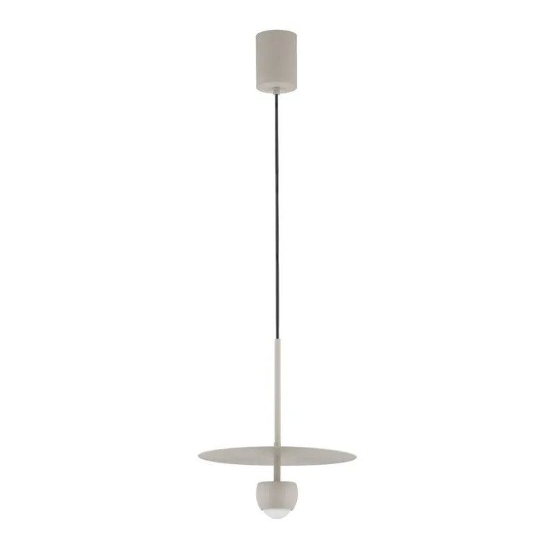 Cena promocyjna Beżowa lampa wisząca Baila na metalowym stelażu