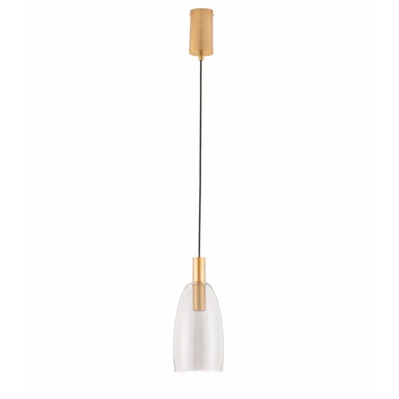 Oferta limitowana Pojedyncza lampa wisząca Iquitos C na złotym stelażu