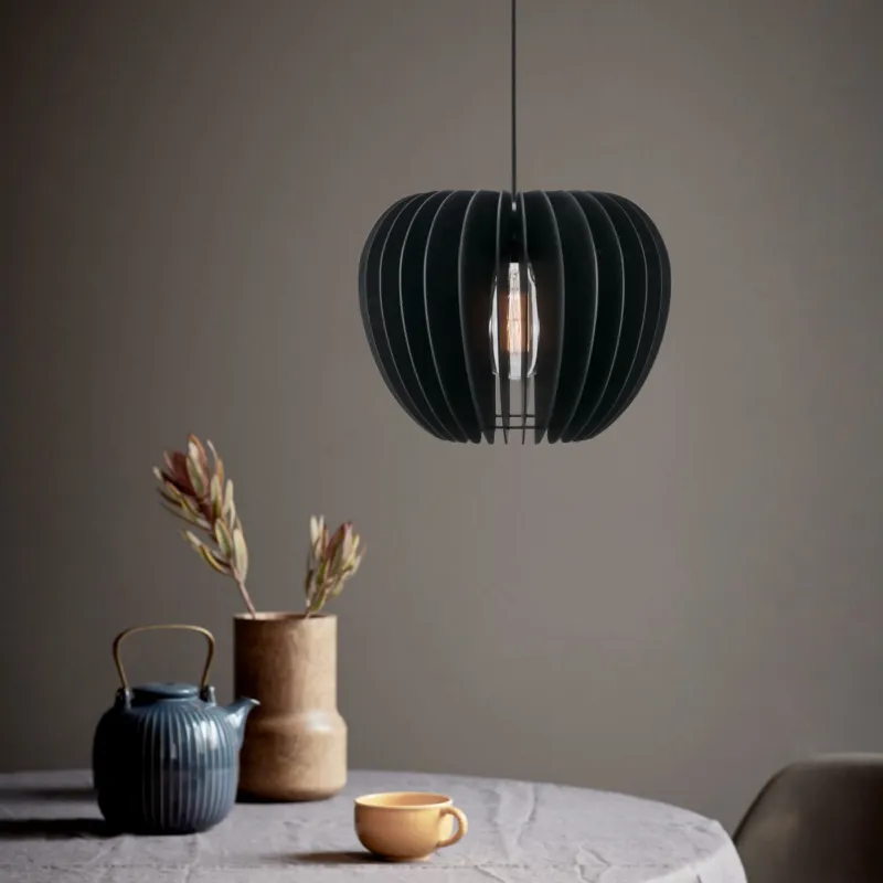 Kup online Drewniana lampa wisząca Tribeca A z czarnym kloszem