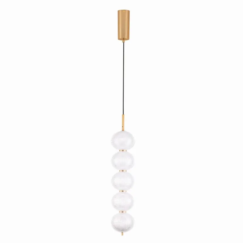Łatwy zwrot Elegancka lampa wisząca Tipuani A na złotym stelażu