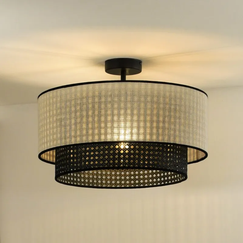 Rattanowy plafon sufitowy na stopce Rattan Yute Oferta