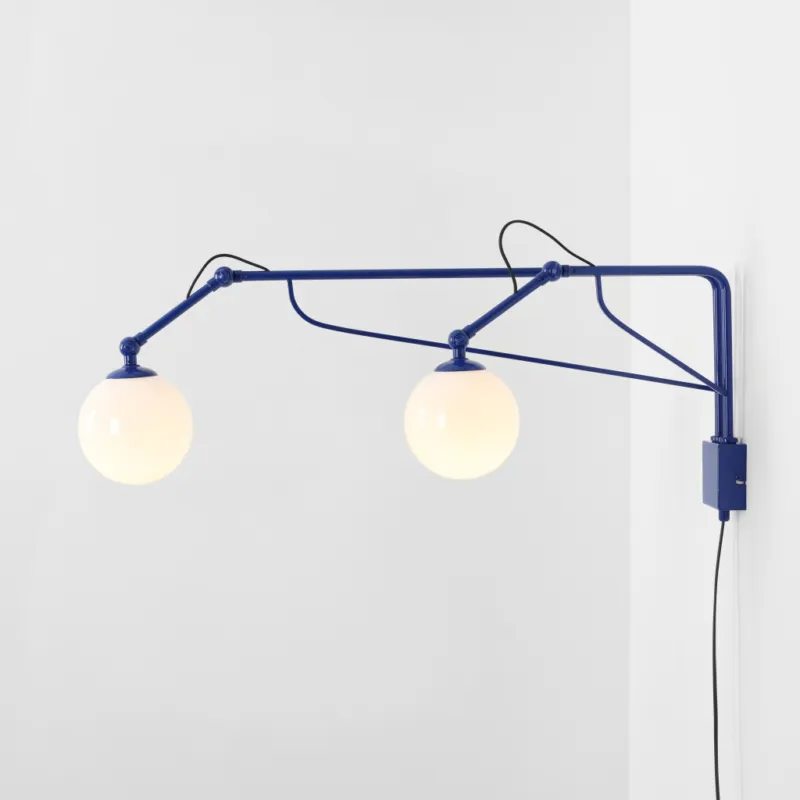 Lampa ścienna z dwoma ramionami w kolorze kobaltowym Soho 2 Glass Zamów dziś
