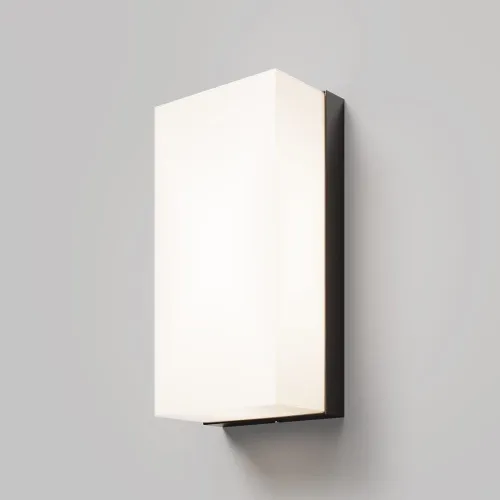 Grafitowa zewnętrzna prostokątna lampa ścienna z białym kloszem Maytoni O454WL-L10GF3K Badd LED 10W 3000K IP54 Taniej