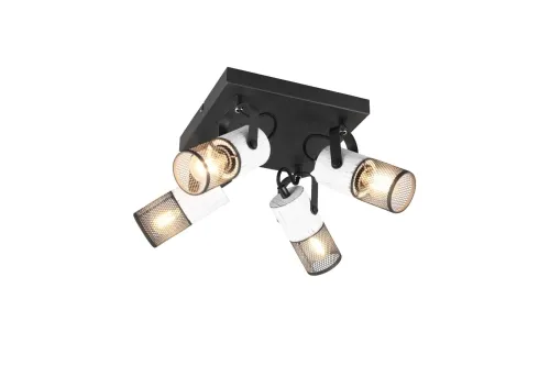 Najlepsza cena Reflektory sufitowe cztery regulowane lampy na kwadratowej podstawie Trio Lighting 804300434 Tosh 4xE14