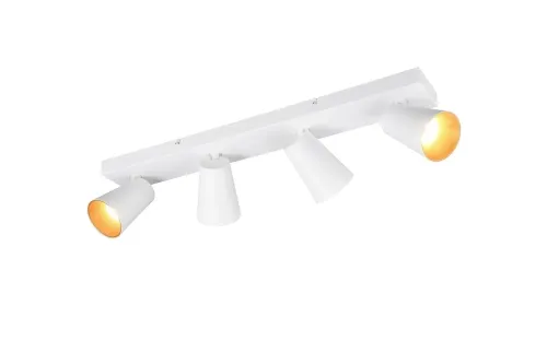 Okazja Listwa sufitowa z czterema reflektorami biały mat Trio Lighting 817100431 Sharp 4xGU10 64cm