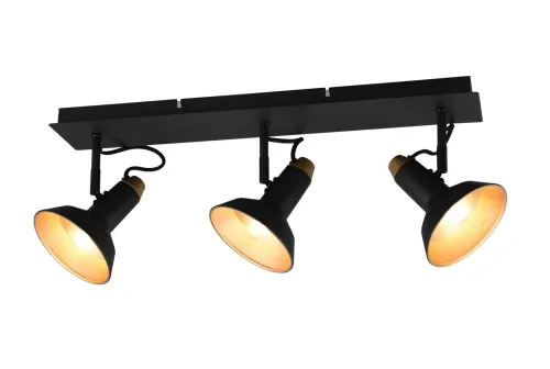 Lampa sufitowa z regulowanymi trzema reflektorami czarno złotymi Trio Lighting 811900332 Roxie 3xE14 Tani