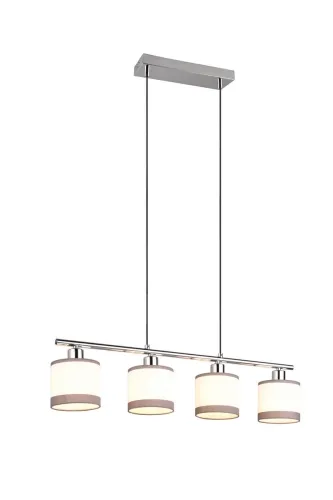 Lampa wisząca z czterema cylindrycznymi białymi kloszami z tkaniny RL R31554006 Davos 4xE14 Hit cenowy