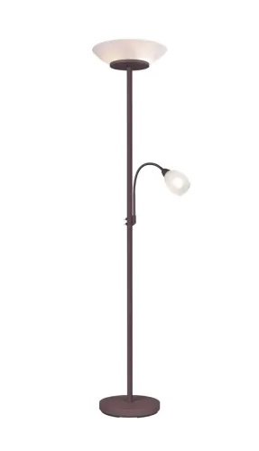 Promocja Lampa stojąca podłogowa z dwoma kloszami elastyczne ramie do czytania miedź RL R40063124 Gerry 2xE27+1xE14