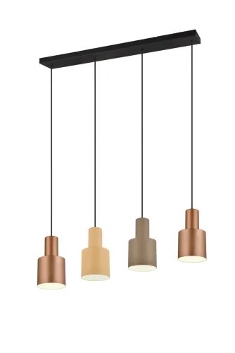 Lampa wisząca z czterema matowymi metalowymi kloszami multicolor Trio Lighting 319400417 Agudo 4xE27 Bezpieczne zakupy