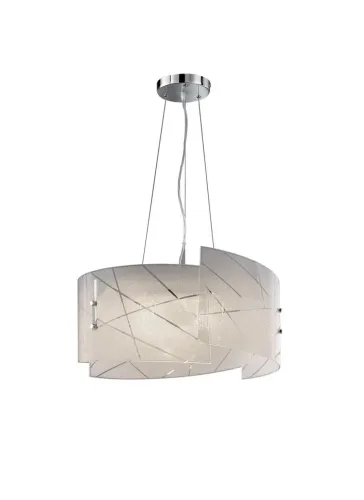 Oferta limitowana Lampa wisząca klasyczna z kloszem szkło z efektem kryształu Trio Lighting 301200300 Sandrina 3xE27