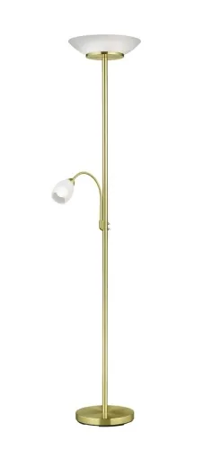 Promocja Lampa stojąca podłogowa z dwoma kloszami elastyczne ramie do czytania mosiądz mat RL R40063108 Gerry 2xE27+1xE14