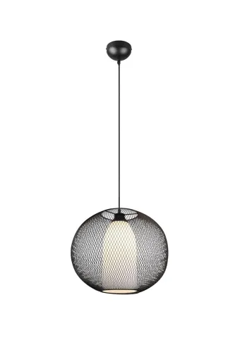 Lampa wisząca z dwoma kloszami czarnym ażurowym i białym ze szkła Trio Lighting 313900132 Filo 1xE27 Tani