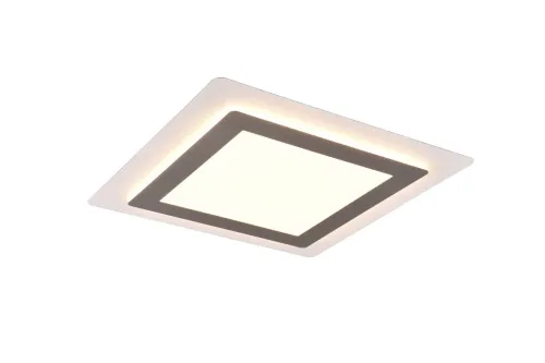 Wyjątkowa oferta Lampa sufitowa kwadratowa sterowana za pomocą pilota nikiel mat Trio Lighting 641510207 Morgan LED 46W 2700 - 6500K 45cm