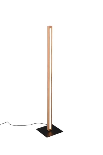 Lampa podłogowa z drewna naturalnego i metalu smukła liniowa Trio Lighting 426410130 Bellari LED 20W 3000K 115cm Darmowy zwrot