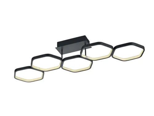 Taniej Lampa sufitowa z pięcioma wiszącymi pierścieniami plastry miodu antracyt RL R62055142 Vigo LED 24W 3000K