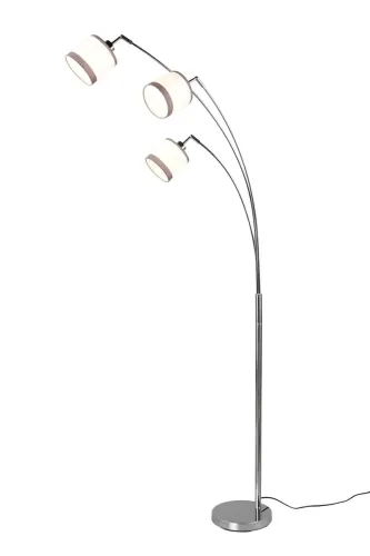 Cena promocyjna Lampa podłogowa regulowana trzy klosze z tkaniny chrom RL R41553006 Davos 3xE14 185cm