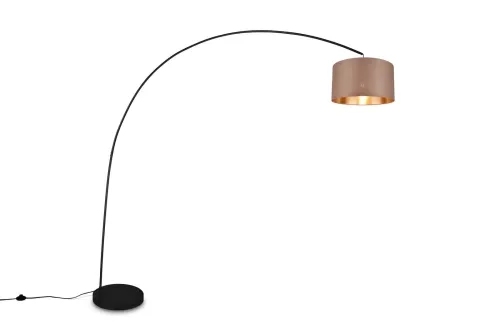 Lampa podłogowa łukowa klosz z tkaniny matowy czarny Trio Lighting 419200141 Mansur 1xE27 Niska cena