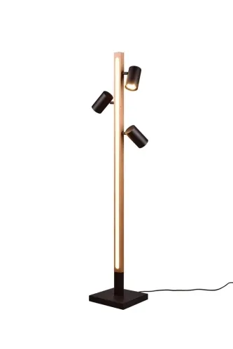 Lampa podłogowa drewniana oprawa Trio Lighting 412510432 Marley 3xGU10 LED 20W 3000K 130cm Okazja