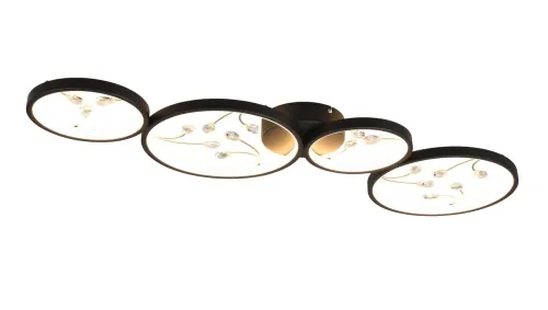 Wybór klientów Lampa sufitowa cztery okręgi ze szklanymi elementami dekoracyjnymi matowy czarny Trio Lighting 642110432 Groovy LED 37W 3000K