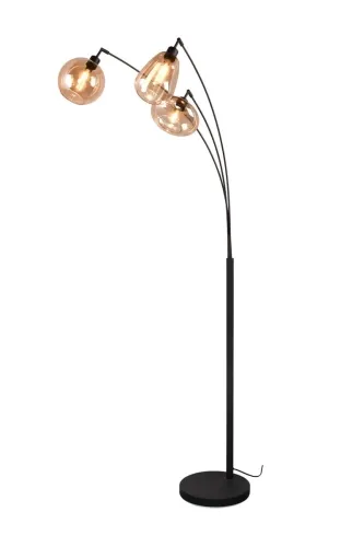 Tani Lampa podłogowa designerska trzy szklane klosze o różnych kształtach w kolorze bursztynowym Trio Lighting 417000313 Lumina 3xE14 200cm