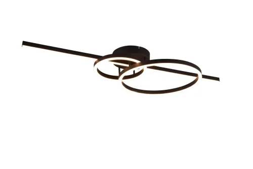 Obniżka ceny Lampa sufitowa plafon dwa okręgi matowy czarny Trio Lighting 643010332 Montilla LED 54W 2700K-6000K