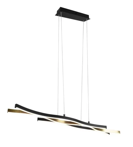 Lampa wisząca designerska fale mosiądz/ matowy czarny Trio Lighting 341210308 Blaze LED 35W 2300K+3000K+4000K Dostępne od ręki