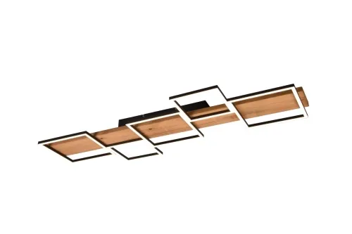 Niska cena Lampa sufitowa plafon pięć kwadratowych elementów czarny matowy Trio Lighting 622910532 Harper LED 42W 3000K