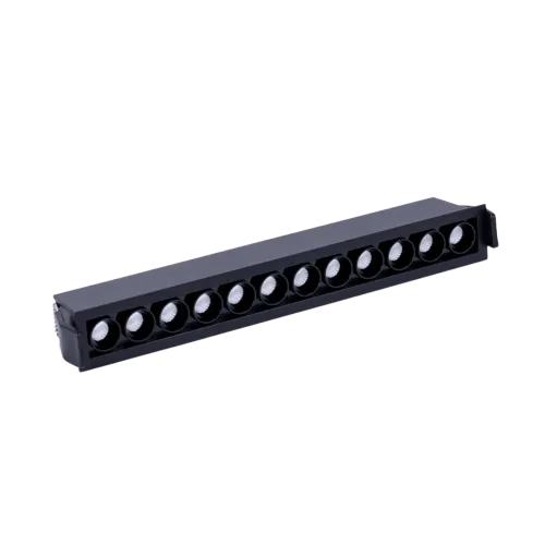 Czarna prostokątna oprawa podtynkowa Loonari (Oxyled) Archi L 701423 16W 960lm CRI90 3000K 36stopni Rabat