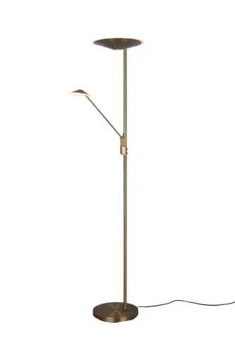 Zniżka Lampa podłogowa z ramieniem do czytania mosiądz antyczny Trio Lighting 425610204 Brantford LED 6,5W+30W 2700K+3200K+4000K