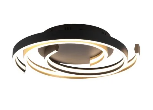 Lampa sufitowa plafon w kształcie spirali matowy czarny/ mosiądz Trio Lighting 641910208 Caya LED 58W 2300K+3000K+4000K Oferta limitowana