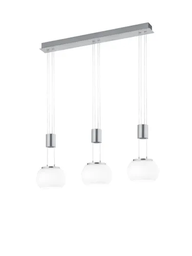 Zamów dziś Lampa wisząca trzy szklane klosze na listwie matowy nikiel Trio Lighting 342010307 Madison LED 8W 3000K