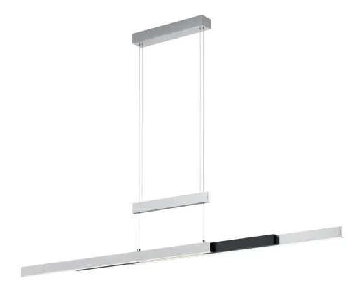 Obniżka ceny Lampa wisząca z regulacją wysokości oraz szerokości szczotkowane aluminium/ czarna Trio Lighting 375310505 Trajan LED 45W 2700K-5000K