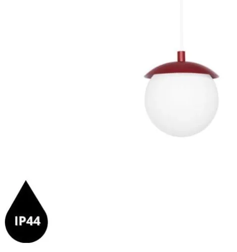 Promocja Burgundowa sufitowa lampa wisząca z podwyższoną szczelnością IP44 do łazienki UMMO KLF141PS0 KUUL F