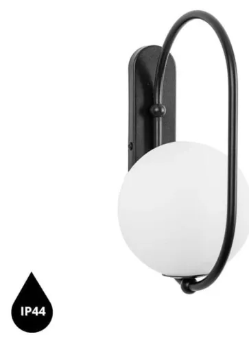 Czarna lampa ścienna / kinkiet z podwyższoną szczelnością IP44 do łazienki UMMO KOD120S0 KOBAN D Kup teraz