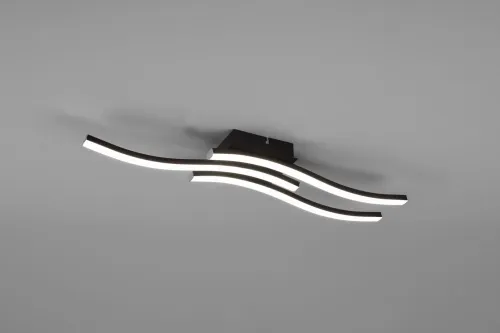 Bezpieczna płatność Lampa sufitowa plafon nowoczesna minimalistyczna fala trzy paski czarna RL R62473432 Route LED 3x5W 4000K 56cm
