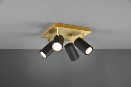 Lampa sufitowa punktowa spot Trio 802430480 Marley 4xGU10 złoty Czarny Popularny