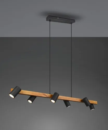 Taniej Lampa Wisząca Listwa z reflektorami Trio 312490632 Marley 6xGU10 115cm czarny