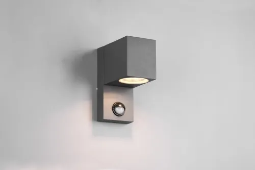 Zewnętrzna lampa ścienna kinkiet na elewację Trio 214269142 Roya GU10 IP44 czujnik ruchu zmierzchu antracyt Wyjątkowa oferta