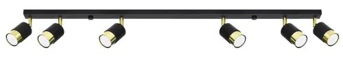 Nie przegap Czarno złota lampa sufitowa listwa z reflektorami Sollux Lighting SL.1073 Nero 6xGU10 117cm